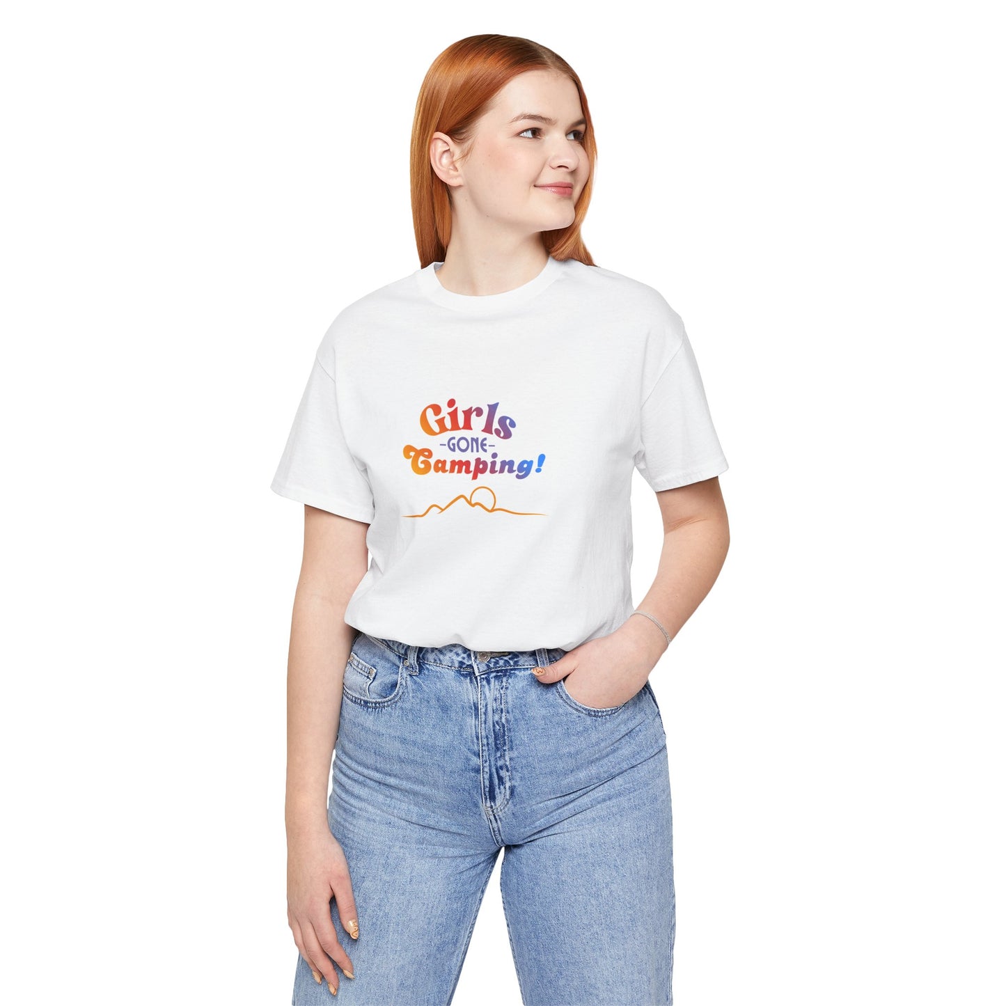 Girls Gone Camping Tee — Retro Mountain Graphic Camping Shirt