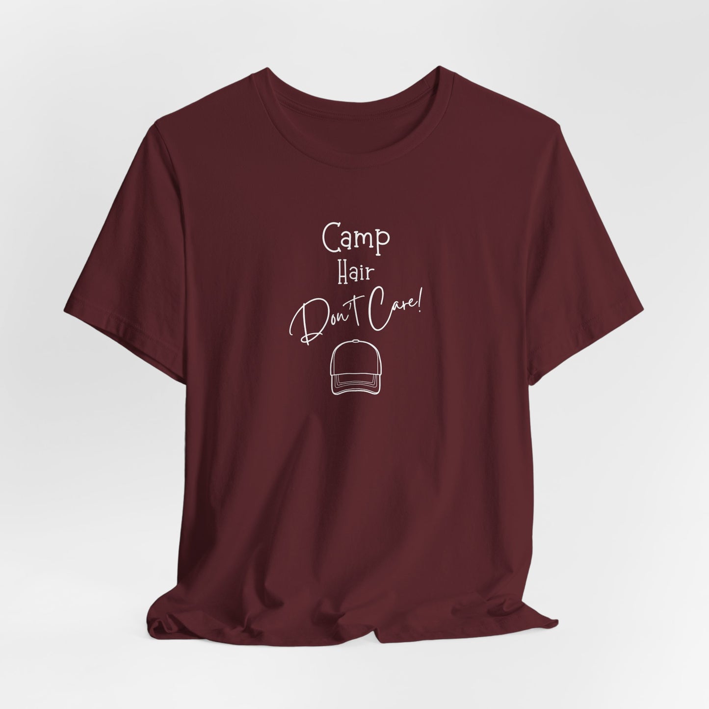 Camp Hair, Don't Care T-Shirt | Funny Camping Tee for Women
