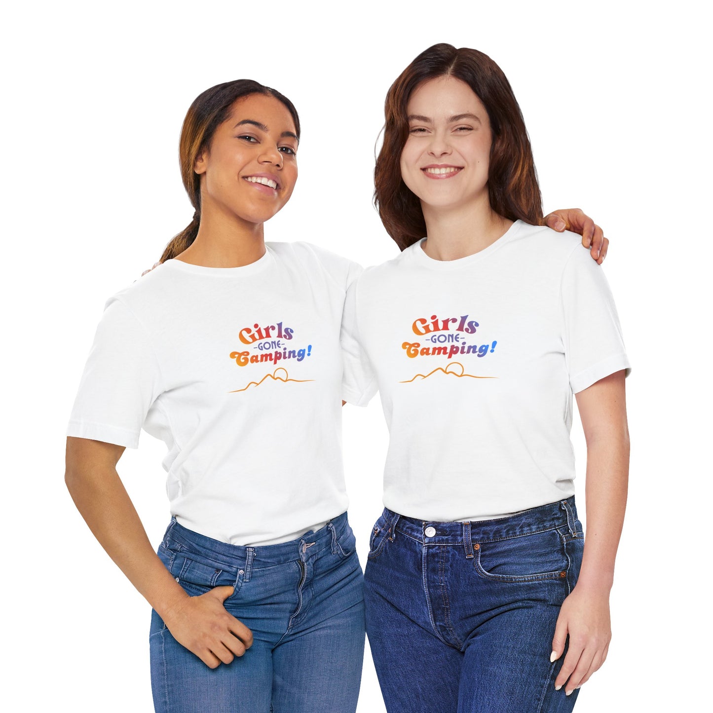 Girls Gone Camping Tee — Retro Mountain Graphic Camping Shirt