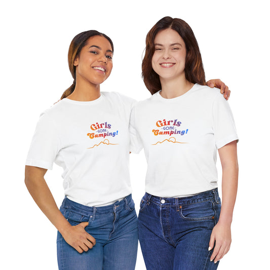Girls Gone Camping Tee — Retro Mountain Graphic Camping Shirt