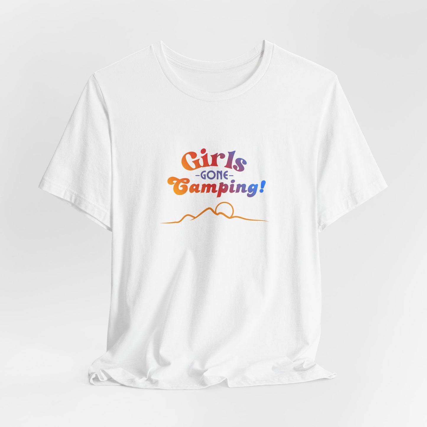 Girls Gone Camping Tee — Retro Mountain Graphic Camping Shirt